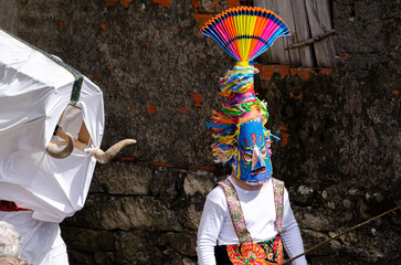 traditional masks of the carnival of Velilla de la Reina, called Antruejo, Castilla y León. Spain