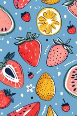 Charming and bright flat lay cartoon hand-drawn design.