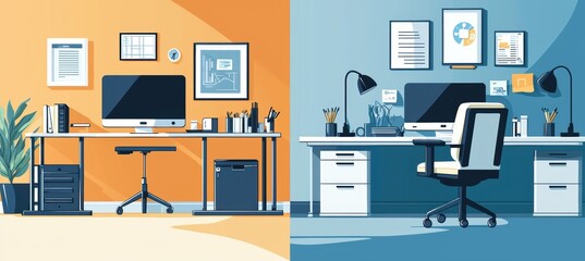 Traditional Office vs. High-Tech Workspace: Modern Technology Advantages for Productivity and Design