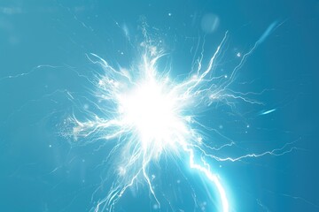 Obraz premium white flash on a blue backgrounds