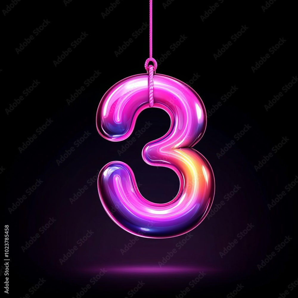 Poster vivid neon 3d text with radiant colors floating in midair sharp edges and glowing effects