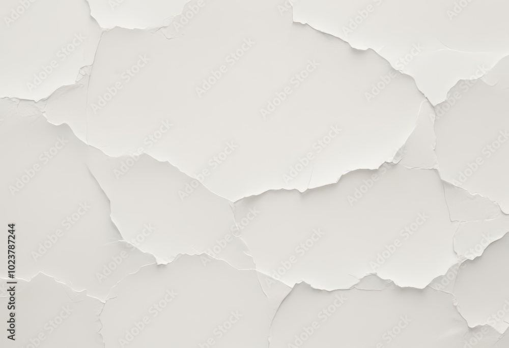 Poster torn white paper texture background with irregular edges for creative design projects