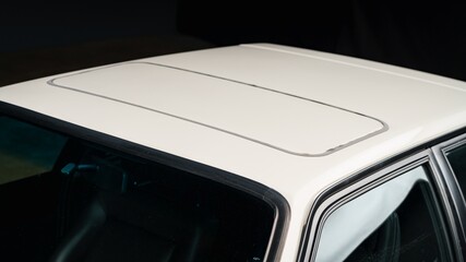 Sunroof on a white car