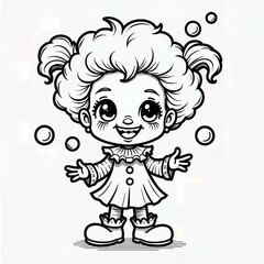 Cute Clown Coloring Page
