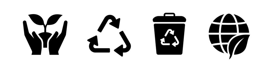 Recycle icon set. Recycle icons.