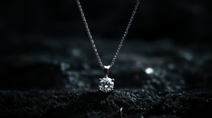 Elegant Silver Necklace with Diamond Pendant