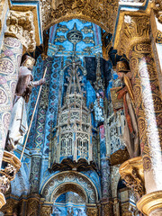 Interior view at the Charola of the Convent of Christ, magnificent Knights Templar architecture at...