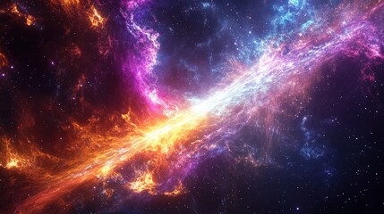 Obraz premium Abstract galaxy with neon colors and cosmic energy effects
