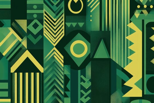Abstract green geometric patterns with a modern touch