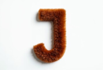 Fototapeta premium Furry Brown Letter J Creation Ideal for Playful Designs and Crafts