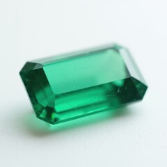 A stunning emerald gemstone, showcasing deep green hues with a clear surface. Perfect for luxury branding, jewelry design, or art projects.