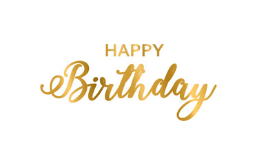 Simple text happy birthday on exclusive gold theme
