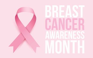 October Breast Cancer Awareness Month poster design. Vector illustration