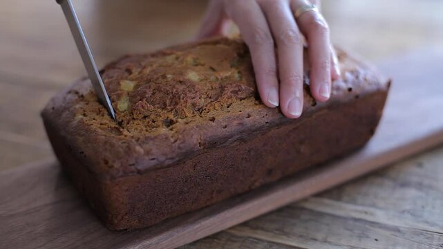 Slicing Banana Bread