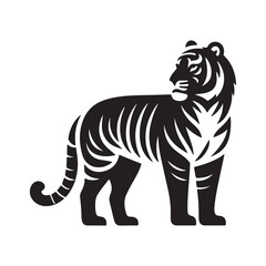 Fototapeta premium Tiger icon silhouette.