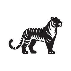 Obraz premium Black and white tiger icon vector.
