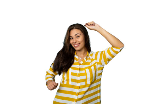Latino woman smiling while holding new apartment keys