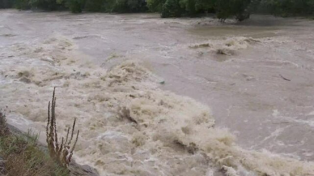 high water levels in the river during floods