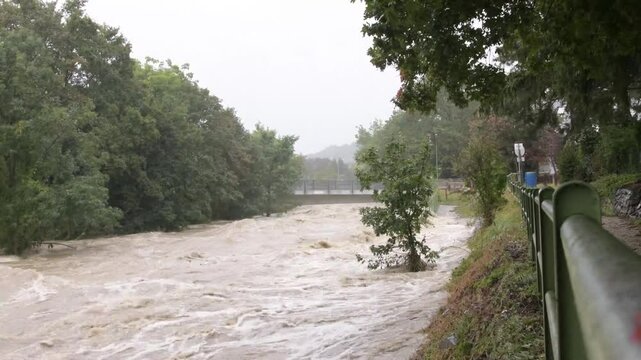 vienna river overflowed its banks during flooding,