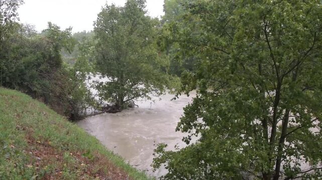 the turbulent flow of the vienna river has overflo