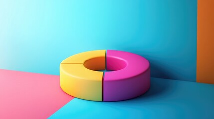 Obraz premium Colorful geometric shapes on modern background