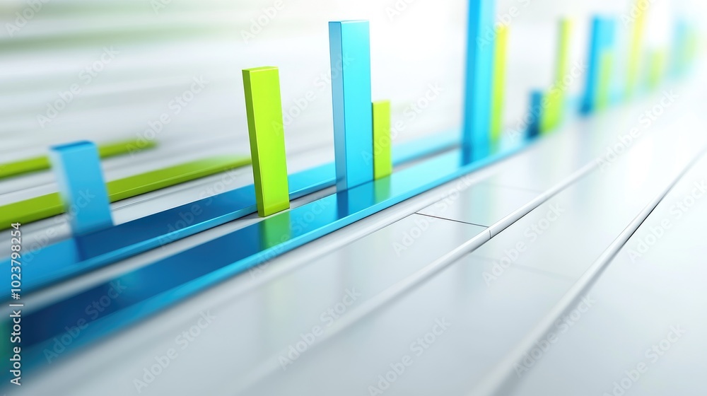 Poster colorful abstract chart with bar graph elements