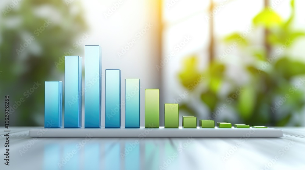 Poster data visualization with colorful bar graph