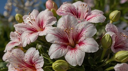 Fototapeta premium pink and white flowers in spring time, beautiful 
