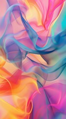 A colorful, flowing piece of fabric with a rainbow of colors