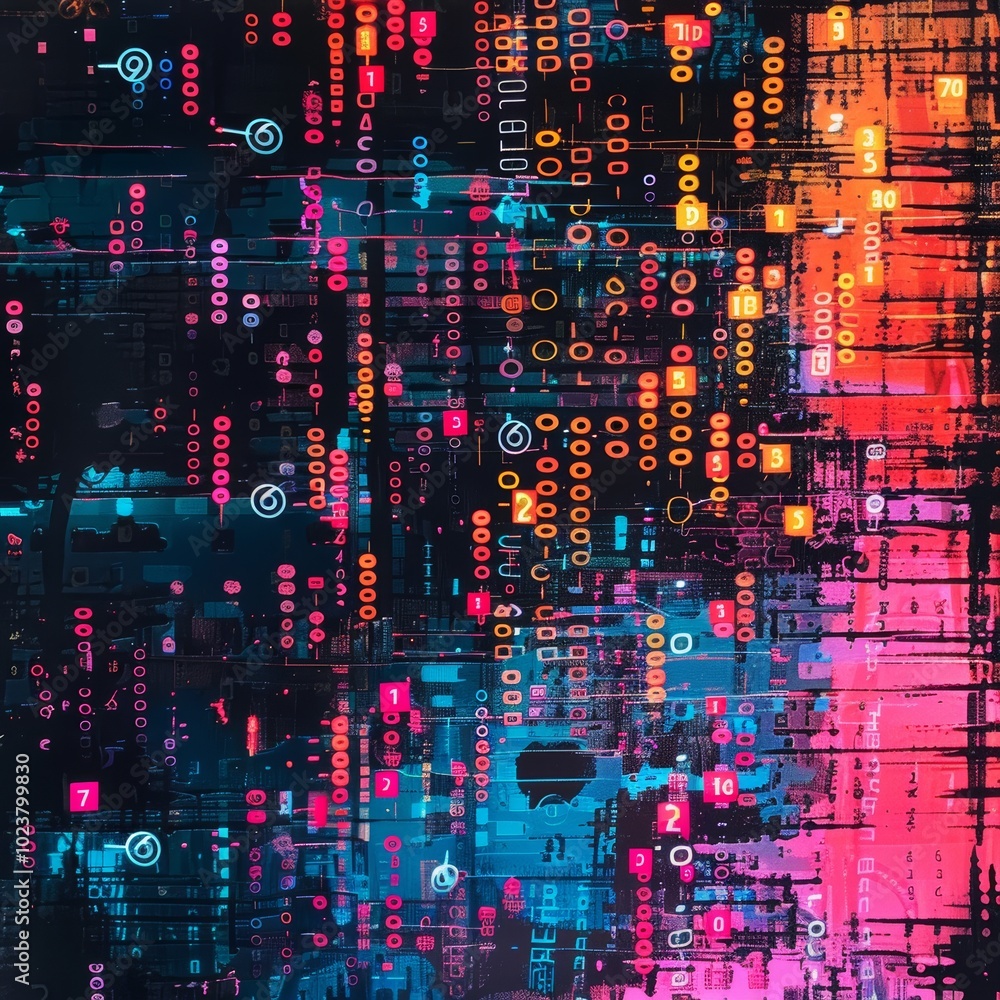 Aufkleber abstract pattern emphasizing data protection.