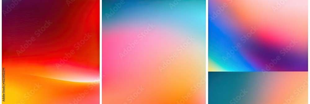 Poster explore vibrant iridescent gradient backgrounds for creative projects and digital design