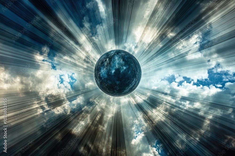 Poster Stunning View of the Singularity Sky With Dynamic Clouds and Vibrant Light