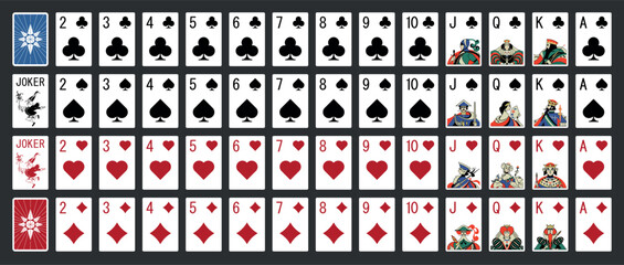 Poker hand rankings combination set vector © Максим Лебедик