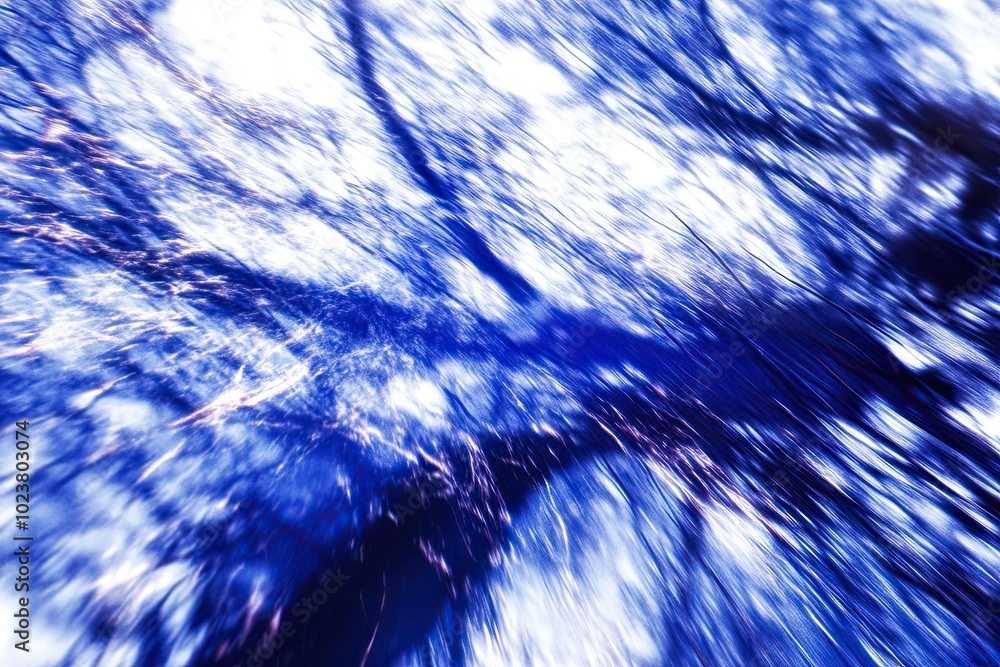 Poster A Vibrant Display of Dynamic Blue Hues and Flowing Patterns Under the Sky of the Singularity