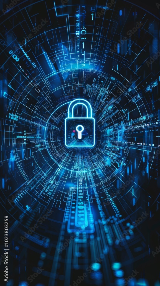 Poster background featuring cybersecurity copy space.