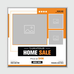 Modern Editable Square Real Estate Social Media Post Template. Professional and Creative Design for
Promotions, Offers, and Marketing Discount Promo Layouts.