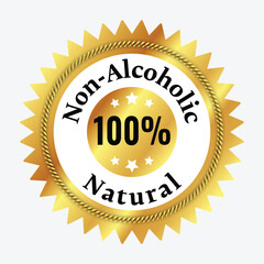 Non-alcoholic badge label stand certification design for approval sticker template.