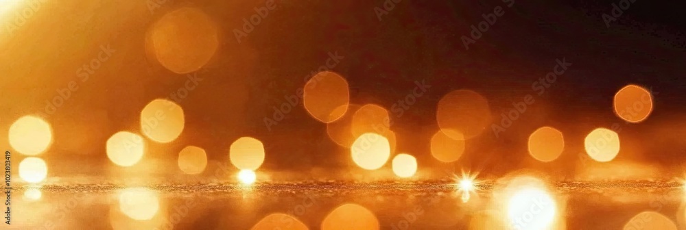 Aufkleber Soft Glowing Lights Create a Magical Ambiance Against a Dark Backdrop in a Nighttime Setting