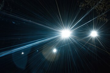Obraz premium Various Bright Light Spots Create a Stunning Visual Effect Against a Dark Background at Night