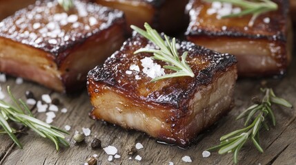 Delicious Crispy Pork Belly with Herbs and Spices