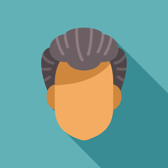 Minimalist vector illustration of a man face, faceless character showing stylish haircut with volume and grey hair