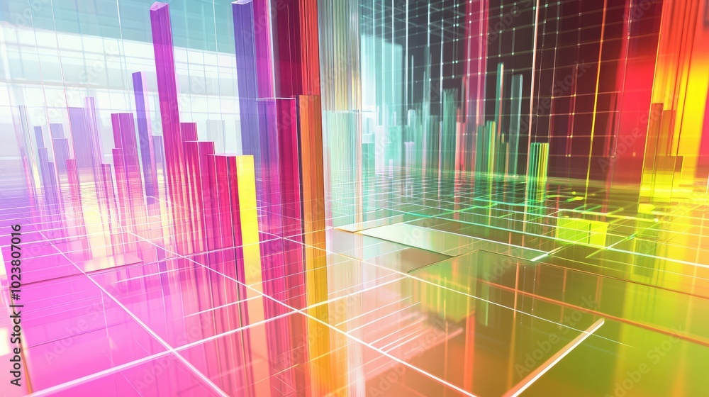 Poster abstract colorful 3d grid structure background