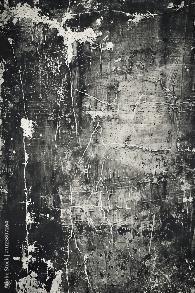 Poster high-resolution abstract grunge texture background featuring a cracked and weathered surface in mono