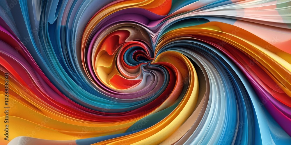 Poster vibrant abstract swirl of colorful waves and patterns