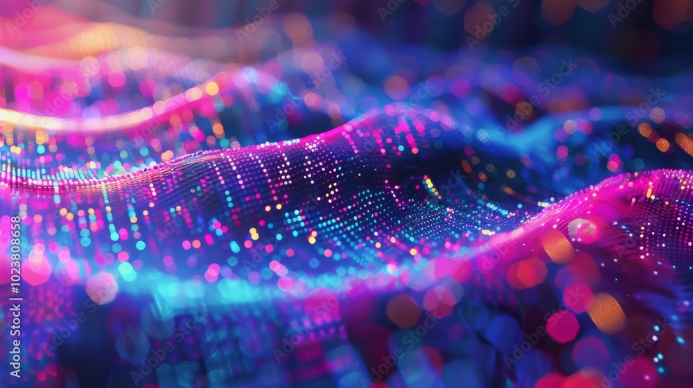 Poster data visualization with bright abstract colors.