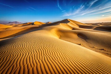 Naklejka premium Minimalist image of sand dunes in a hot and dry desert landscape