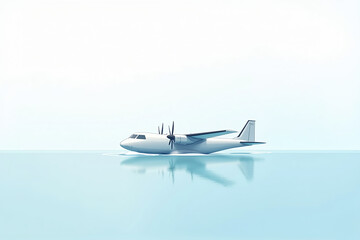 Seaplane Floating on Calm Water