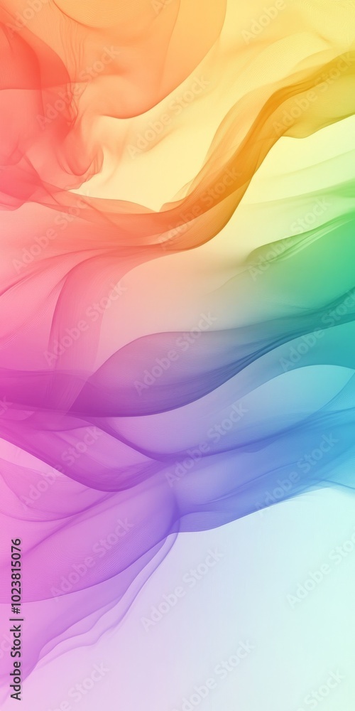 Poster vibrant abstract background featuring flowing rainbow gradient waves and soft textures, perfect for 