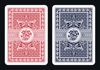 Obraz premium The reverse side of a playing card - back side reverse of playing cards pattern vector 34
