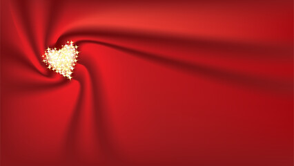 Diamont heart on red background. Greeting card 